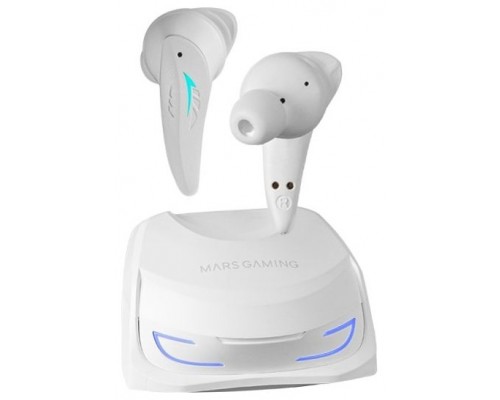 Mars Gaming MHI-ULTRA Blanco Auriculares Inalámbricos TWS RGB Flow Bluetooth 5.3 Triple Cancelación Ruido 24H Batería