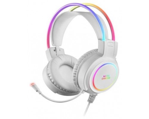 Mars Gaming MHRGBW Auriculares Chroma RGB Flow Micrófono Sonido Espacial Blanco