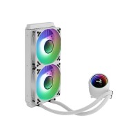 SISTEMA DE REFRIGERACION LIQUIDA AEROCOOL MIRAGE L240 WHITE 2x12cm INFINITY MIRROR RGB-A (ADRESSABLE) TPD 400W PARA PROCESADORES INTEL Y AMD