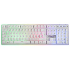 Mars Gaming MK220W Blanco, Teclado Gaming H-Mech, FRGB Rainbow y Halo, Antighosting, Idioma Español