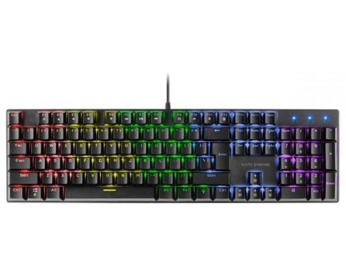 Mars Gaming MK422 Negro Teclado Gaming RGB Switch Mecánico Rojo Idioma Español