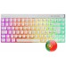 Mars Gaming MKCLOUD Teclado Inalámbrico RGB Blanco Switch Marrón Portugués