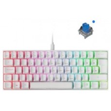 TECLADO MECANICO ULTRA COMPACTO MARS GAMING MKMINI WHITE FULL RGB CHROMA SWITCH OUTEMU PRO BLUE