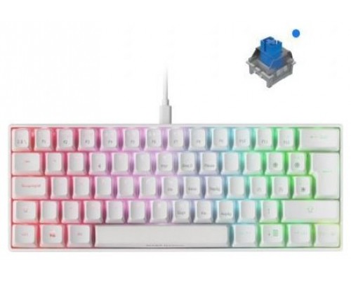 TECLADO MECANICO ULTRA COMPACTO MARS GAMING MKMINI WHITE FULL RGB CHROMA SWITCH OUTEMU PRO BLUE