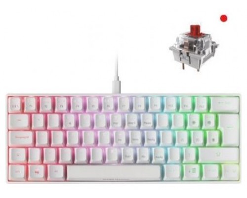 Mars Gaming MKMINIWRES Blanco Teclado Mecánico RGB Ultra-Compacto Switch Rojo ES