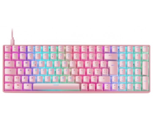 Mars Gaming MKULTRA Teclado Mecánico Rosa RGB Compacto 96% Switch Outemu SQ Marrón Español