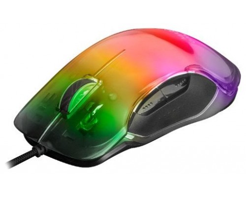 Mars Gaming MMGLOW Ratón Gaming RGB Chroma-Glow Acabado Espejo 12800 DPI Negro