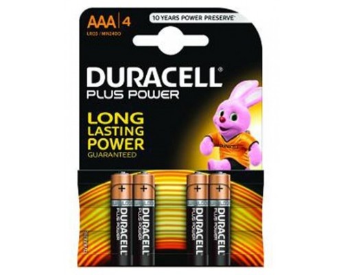 Duracell Pila Alcalina Plus Power LR3 AAA Pack-4