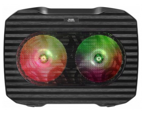 MARS GAMING MNBC0 NOTEBOOK COOLER, RGB FLOW, 2x FAN, METAL MESH, UP TO 15.6" SIZE