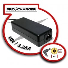 Cargador 20V/3.25A 5.5mm x 2.5mm 65w Pro Charger