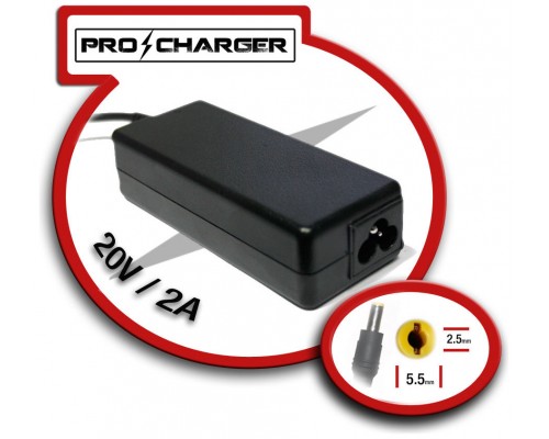 Cargador 20V/2A 5.5mm x 2.5mm 36w Pro Charger