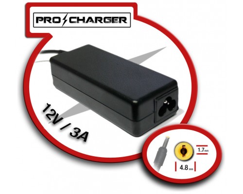 Cargador 12V/3A 4.8mm x 1.7mm 36w Pro Charger