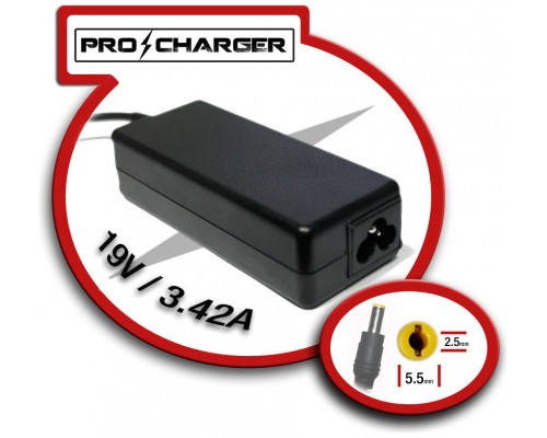 Cargador 19V/3.42A 5.5mm x 2.5 mm 65W Pro Charger