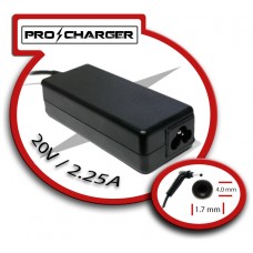 Cargador 20V/2.25A 4.0mm x 1.7mm 45W Pro Charger