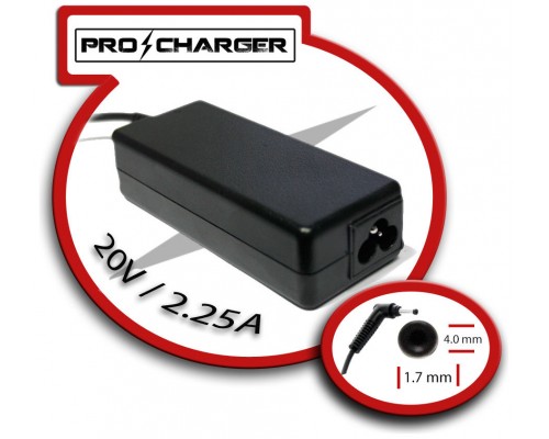 Cargador 20V/2.25A 4.0mm x 1.7mm 45W Pro Charger