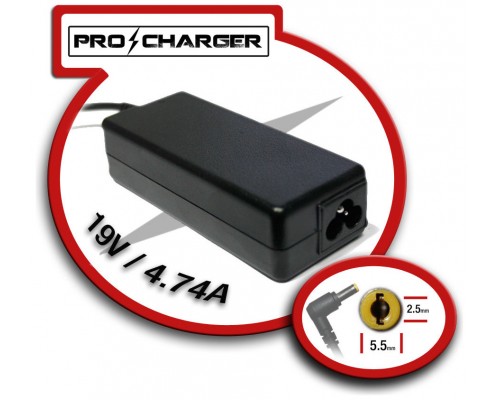 Cargador 19V/4.74A 5.5mm x 2.5mm 90w Pro Charger