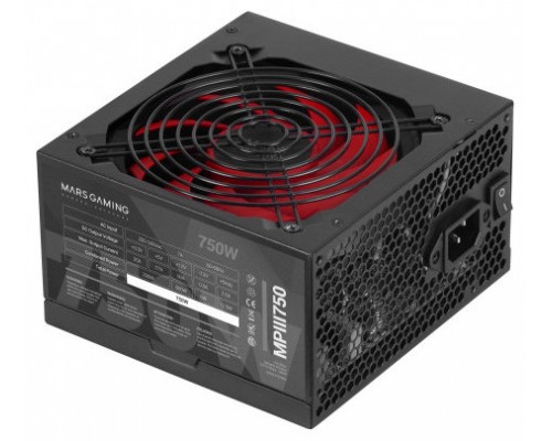 Mars Gaming MPIII750 Fuente Alimentación PC 750W ATX 85% Eficiencia 5 Años Garantía