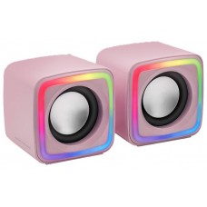 Mars Gaming MSCUBEP Rosa Altavoces Gaming RGB Compactos Procesador Sonido DSP 8W