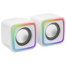 Mars Gaming MSCUBEW Blanco Altavoces Gaming RGB Compactos Procesador Sonido DSP 8W