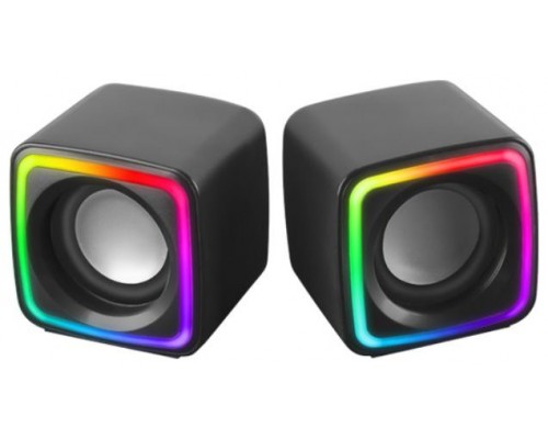 Mars Gaming MSCUBE Negro Altavoces Gaming RGB Compactos Procesador Sonido DSP 8W