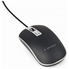 RATON GEMBIRD WIRED OPTICAL MOUSE USB BLACK SILVER