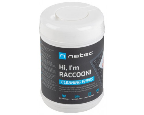 TOALLITAS LIMPIADORAS NATEC RACOON 10X10 CM PACK 100 UDS