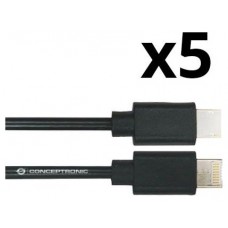 KIT 5 UNIDADES CABLE USB 3.0 A MACHO A USB-C  NORTESS 1METRO COLOR BLANCO