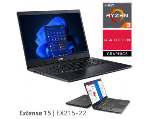 PORTATIL ACER EXTENSA EX215-22 (NX.EG9EB.00J) 15.6"FHDIPS, RYZEN 3 3250U, 8GB, 256GB SSD, W11