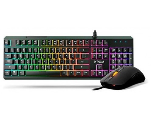 KIT TECLADO Y RATON GAMING KROM KALEIDO RGB