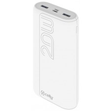 CELLY POWER BANK 20A PROPOWER 22W MICROUSB USBC 2 USB Y USBC BLANCO