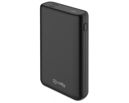 CELLY POWER BANK 15A PROPOWER 45W MICROUSB USBC 2 USB QUICK CHARGE Y USBC NEGRO