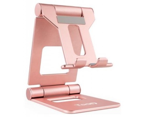 SOPORTE SOBREMESA TOOQ PARA TELEFONO/TABLET PLEGABLE SLIM ROSA