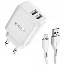 Cargador SET A76 2 x USB + Micro 2?.?4A? Blanco Jellico