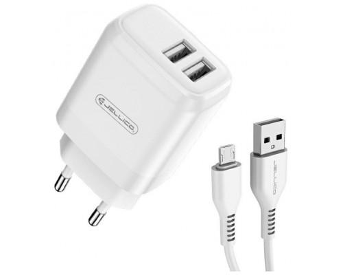 Cargador SET A76 2 x USB + Micro 2?.?4A? Blanco Jellico