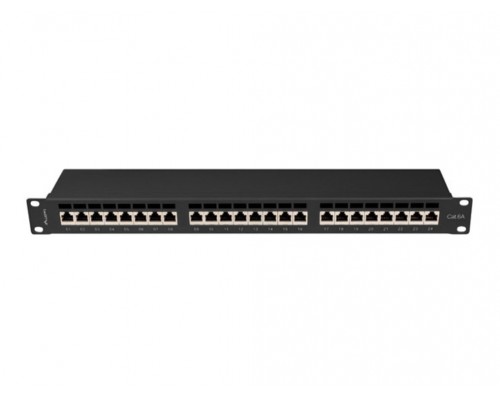 PATCH PANEL 24 PORT 1U 19" CAT.6A FTP BLACK LANBERG