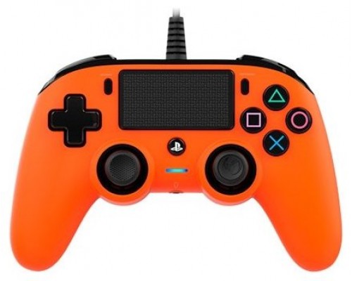 MANDO NACON OFICIAL PS CON CABLE COMPACT NARANJA PS4