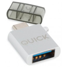 Quick Media QMACUSB cambiador de género para cable USB-C USB-A Blanco