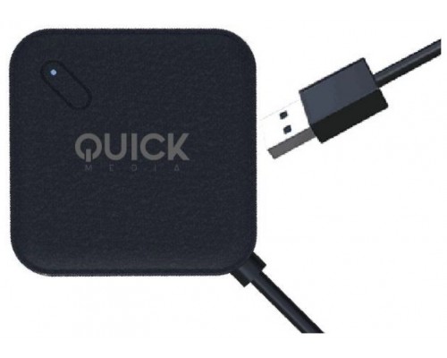 Quick Media QMH304PB hub de interfaz USB 3.2 Gen 1 (3.1 Gen 1) Type-A 5000 Mbit/s Negro