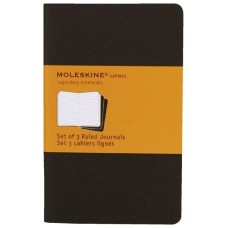 SET DE 3 LIBRETAS CAHIER NEGRAS P (9X14CM) RAYAS MOLESKINE QP311