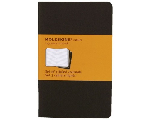 SET DE 3 LIBRETAS CAHIER NEGRAS P (9X14CM) RAYAS MOLESKINE QP311