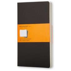 SET DE 3 LIBRETAS CAHIER NEGRAS L (13X21CM) RAYAS MOLESKINE QP316