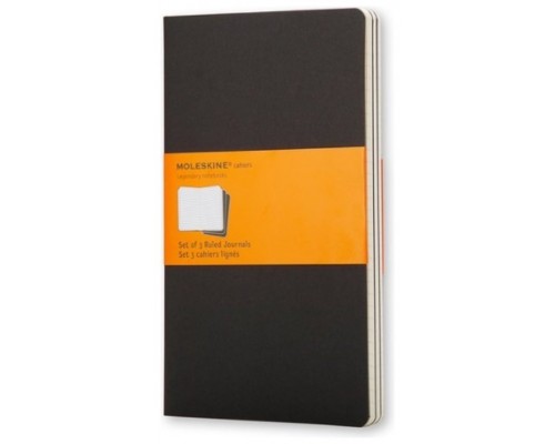 SET DE 3 LIBRETAS CAHIER NEGRAS L (13X21CM) RAYAS MOLESKINE QP316