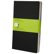 SET DE 3 LIBRETAS CAHIER NEGRAS L (13X21CM) LISAS MOLESKINE QP318