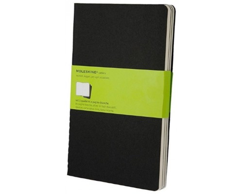 SET DE 3 LIBRETAS CAHIER NEGRAS L (13X21CM) LISAS MOLESKINE QP318