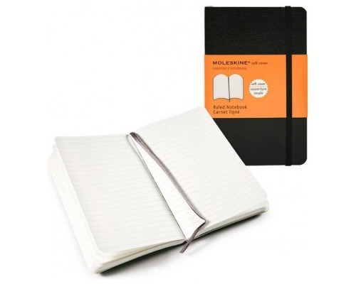 LIBRETA CLASICA TAPA BLANDA NEGRA P (9X14CM) RAYADA MOLESKINE QP611