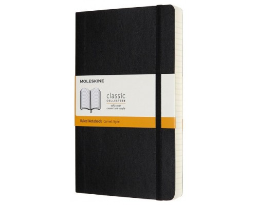 LIBRETA CLASICA MAYOR GROSOR NEGRA L (13X21CM) RAYADA TAPA BLANDA MOLESKINE QP616EXP