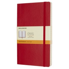 LIBRETA CLASICA TAPA BLANDA ROJO ESCARLATA L (13X21CM) RAYADA MOLESKINE QP616F2