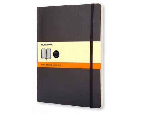 LIBRETA CLASICA TAPA BLANDA NEGRA XL (19X25CM) RAYADA MOLESKINE QP621