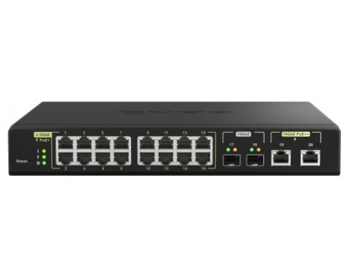 QNAP QSW-M2116P-2T2S switch Gestionado L2 Energía sobre Ethernet (PoE) Negro