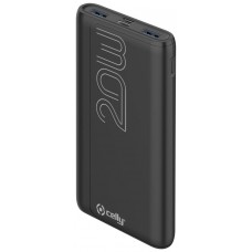 CELLY POWER BANK 10A PROPOWER MAX 22W MICROUSB USBC SALIDAS 2 USB Y USBC NEGRO